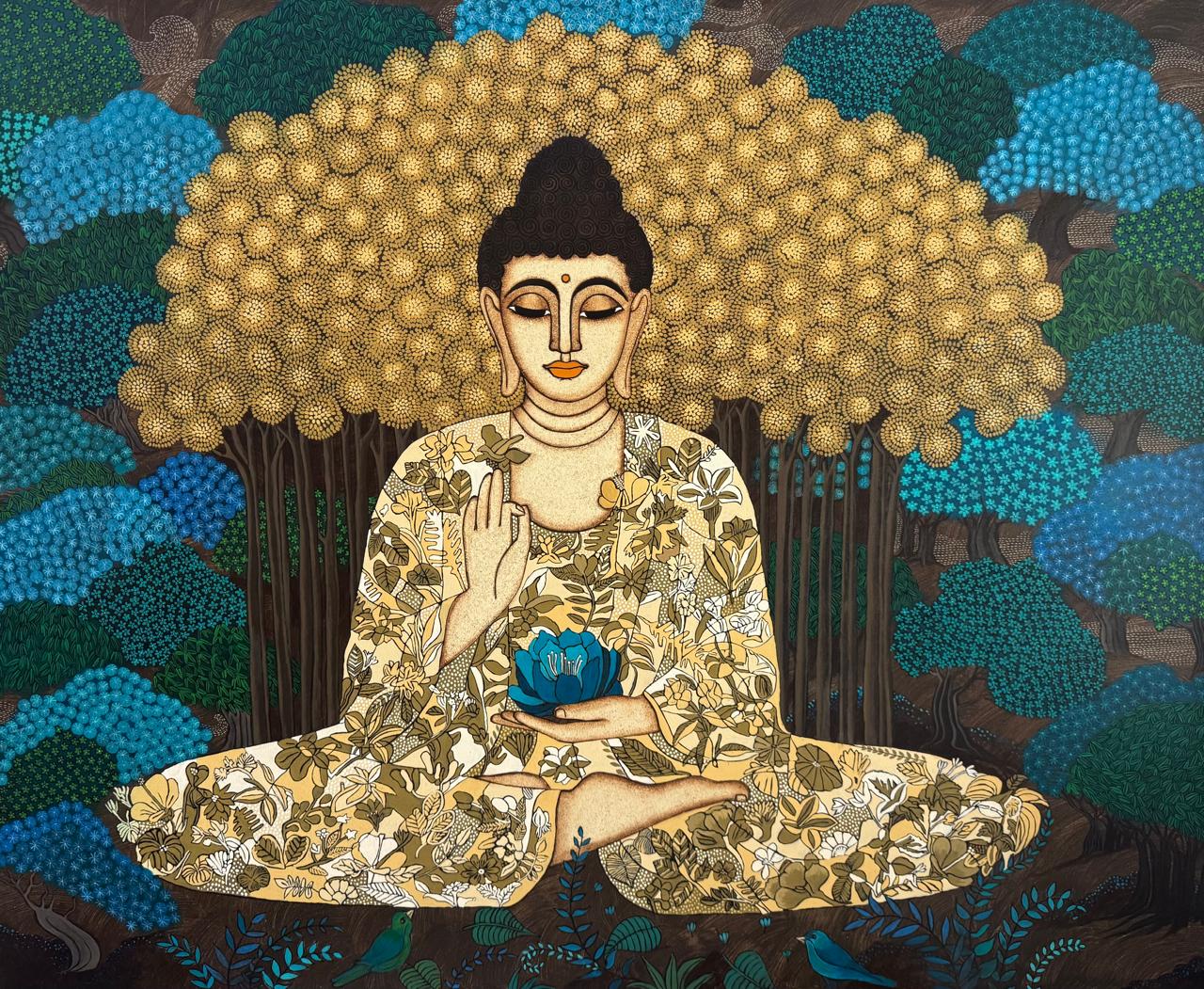 Buy Original Acrylic Buddha Painting – Mamata Siddharth Shingade